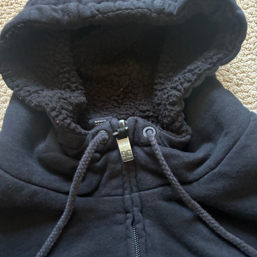 vintage y2k dc shoes sherpa lined zip up hoodie premium label large - Picture 6 of 8